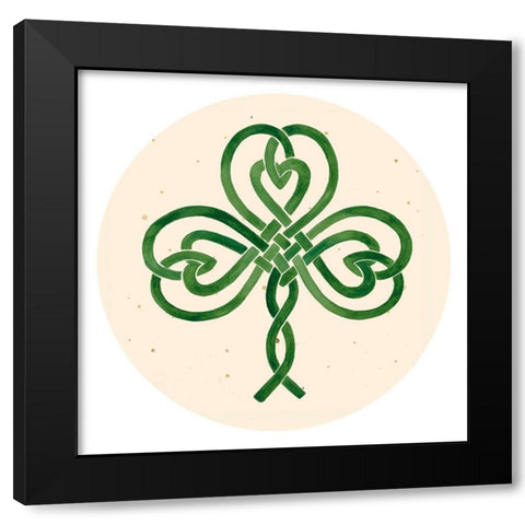 Gilded Shamrock Collection C Black Modern Wood Framed Art Print by Borges, Victoria