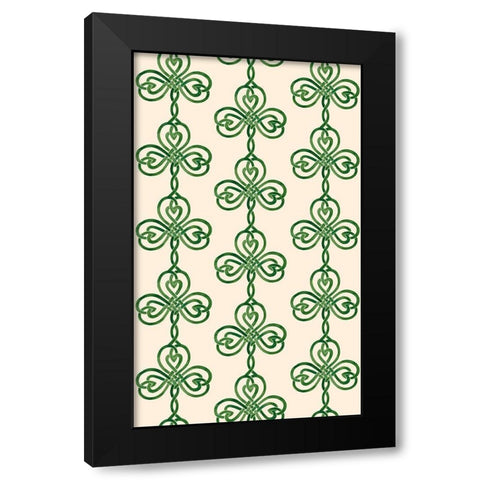 Gilded Shamrock Collection E Black Modern Wood Framed Art Print by Borges, Victoria