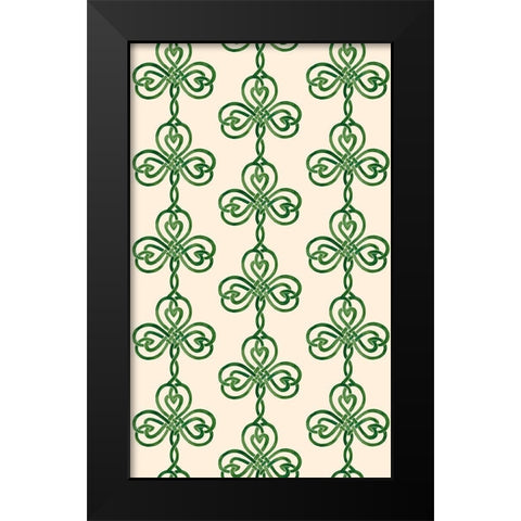 Gilded Shamrock Collection E Black Modern Wood Framed Art Print by Borges, Victoria