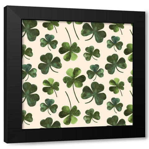 Gilded Shamrock Collection H Black Modern Wood Framed Art Print by Borges, Victoria