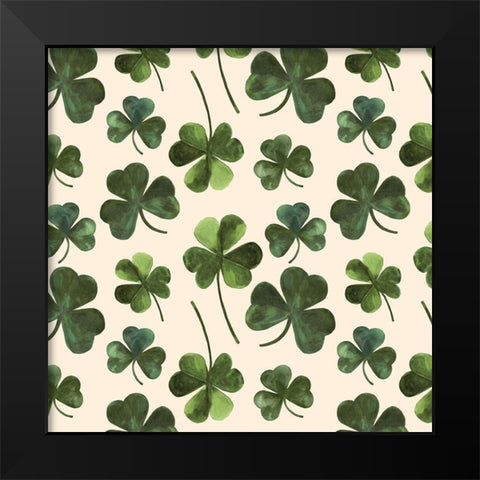 Gilded Shamrock Collection H Black Modern Wood Framed Art Print by Borges, Victoria