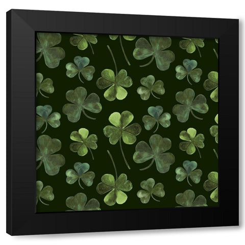 Gilded Shamrock Collection I Black Modern Wood Framed Art Print by Borges, Victoria