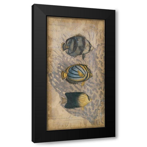 Ocean Trilogy I Black Modern Wood Framed Art Print by Vision Studio