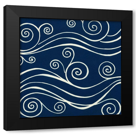 Ocean Motifs II Black Modern Wood Framed Art Print by Vess, June Erica