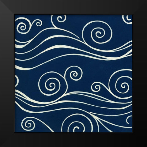 Ocean Motifs III Black Modern Wood Framed Art Print by Vess, June Erica
