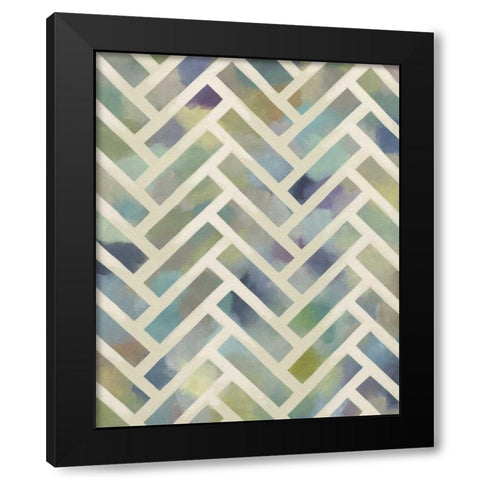 Random Symmetry III Black Modern Wood Framed Art Print with Double Matting by Zarris, Chariklia