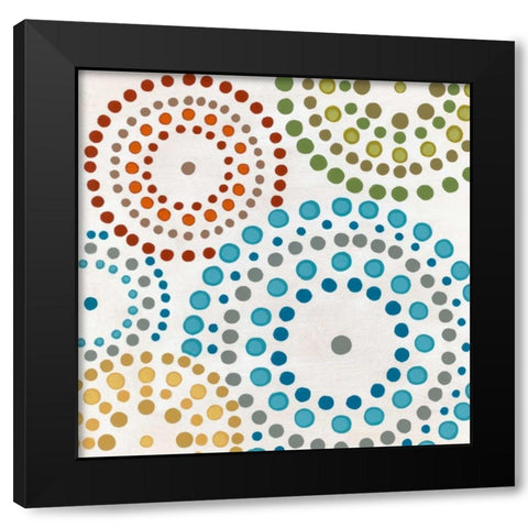 Mosaic Mandalas I Black Modern Wood Framed Art Print by Vess, June Erica