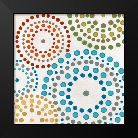 Mosaic Mandalas I Black Modern Wood Framed Art Print by Vess, June Erica