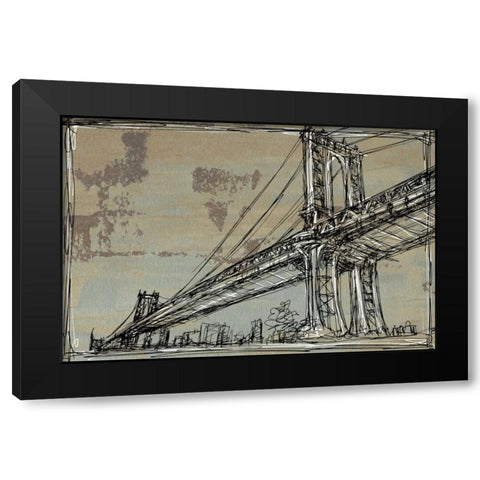 Kinetic City Sketch II Black Modern Wood Framed Art Print by Harper, Ethan