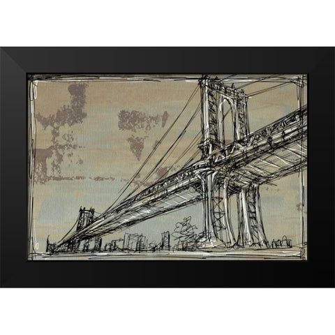 Kinetic City Sketch II Black Modern Wood Framed Art Print by Harper, Ethan
