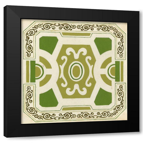 Garden Motif V Black Modern Wood Framed Art Print by Vess, June Erica