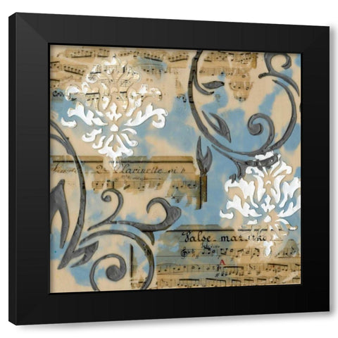 Notes and Scrolls I Black Modern Wood Framed Art Print with Double Matting by Goldberger, Jennifer