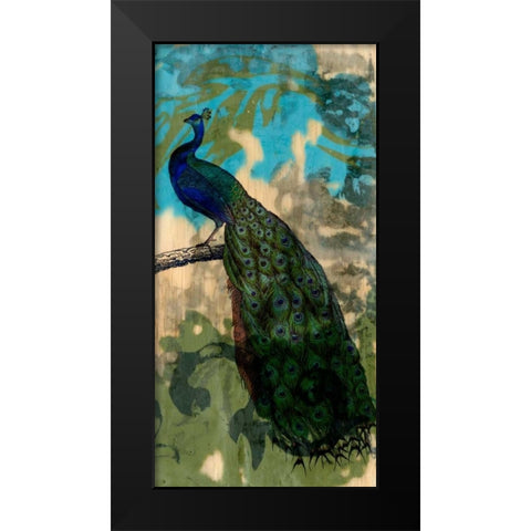 Rustic Peacock II Black Modern Wood Framed Art Print by Goldberger, Jennifer