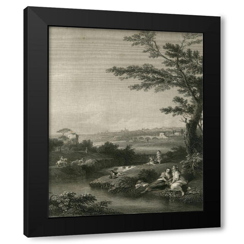 The Waterfall Black Modern Wood Framed Art Print by Zuccherelli, F.
