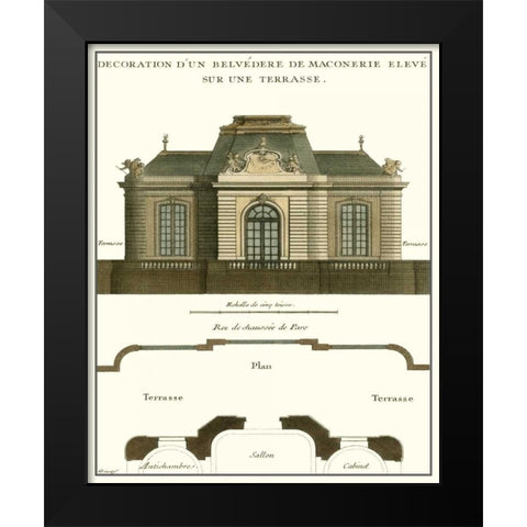 Belvedere Palace I Black Modern Wood Framed Art Print by Unknown
