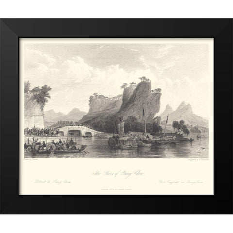 The Pass of Yang Chow Black Modern Wood Framed Art Print by Allom, T.