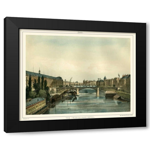 Vue Du Pont Royal Black Modern Wood Framed Art Print by Unknown
