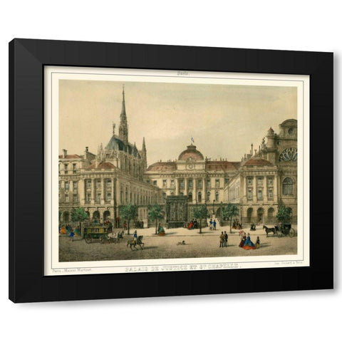 Palais De Justice Black Modern Wood Framed Art Print by Unknown