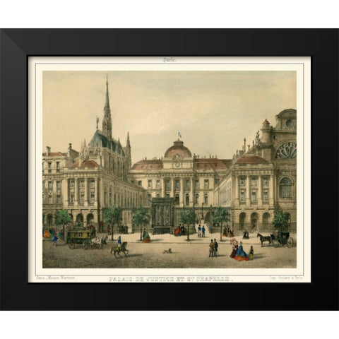 Palais De Justice Black Modern Wood Framed Art Print by Unknown