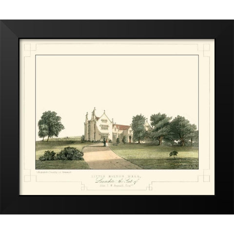 Lancashire Castles V Black Modern Wood Framed Art Print by Greenwood, C.J.
