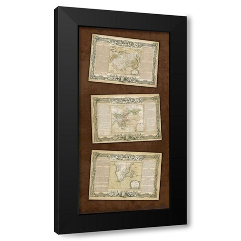 Weathered Maps I Black Modern Wood Framed Art Print by Vision Studio