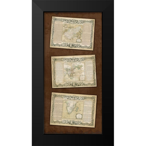 Weathered Maps I Black Modern Wood Framed Art Print by Vision Studio