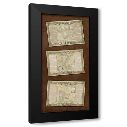 Weathered Maps II Black Modern Wood Framed Art Print by Vision Studio