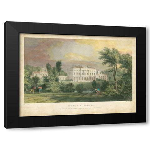 Howick Hall Black Modern Wood Framed Art Print by Allom, T.