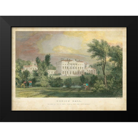 Howick Hall Black Modern Wood Framed Art Print by Allom, T.