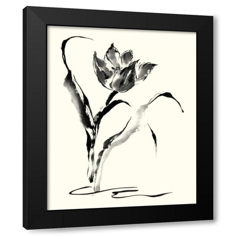 Studies in Ink - Tulip Black Modern Wood Framed Art Print by Rae, Nan