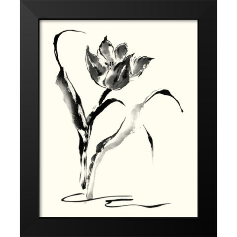 Studies in Ink - Tulip Black Modern Wood Framed Art Print by Rae, Nan