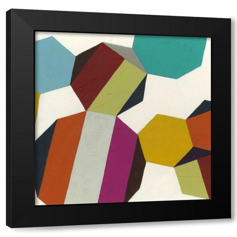 Poly-Rhythmic IV Black Modern Wood Framed Art Print with Double Matting by Vess, June Erica