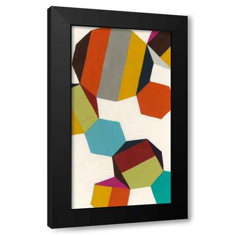 Poly-Rhythimic VI Black Modern Wood Framed Art Print by Vess, June Erica