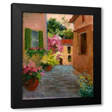 A French Passage Black Modern Wood Framed Art Print with Double Matting by Weber, Mary Jean