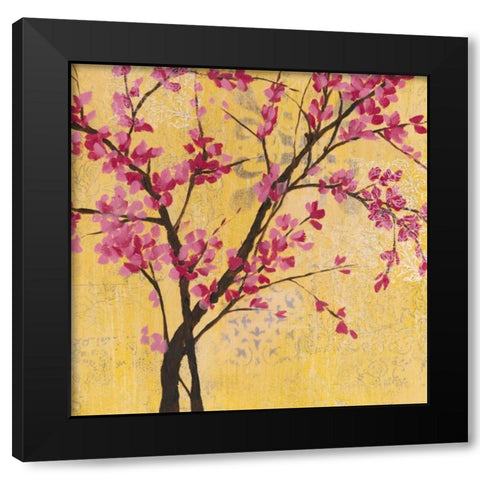 Fuchsia Blossoms II Black Modern Wood Framed Art Print by Goldberger, Jennifer