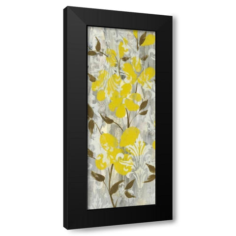 Buttercups on Grey I Black Modern Wood Framed Art Print by Goldberger, Jennifer