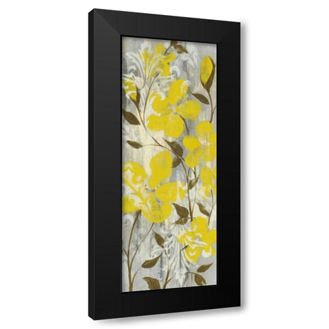 Buttercups on Grey II Black Modern Wood Framed Art Print by Goldberger, Jennifer