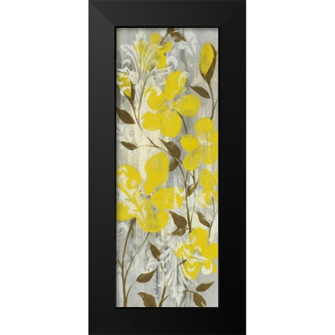 Buttercups on Grey II Black Modern Wood Framed Art Print by Goldberger, Jennifer