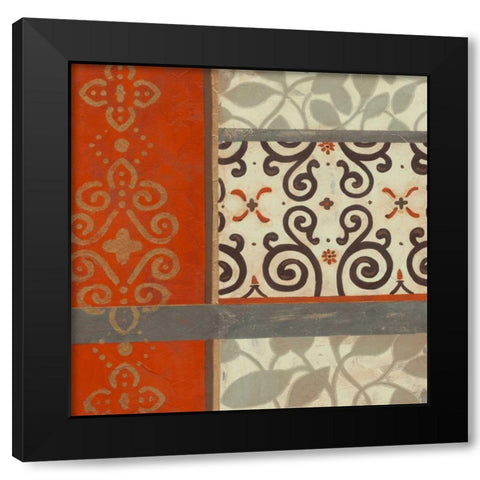 Mandarin Scroll I Black Modern Wood Framed Art Print with Double Matting by Vess, June Erica