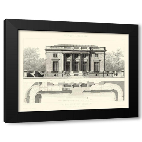 Palais Du Petit Trianon Black Modern Wood Framed Art Print by Obermayer, E.
