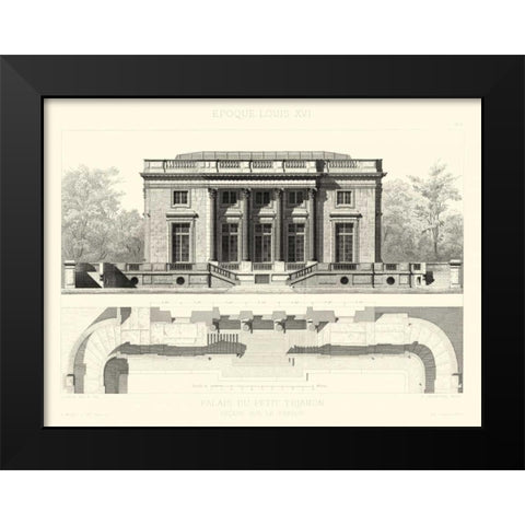 Palais Du Petit Trianon Black Modern Wood Framed Art Print by Obermayer, E.