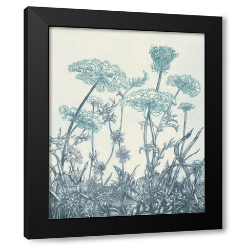 Indigo Fields I Black Modern Wood Framed Art Print by Vision Studio