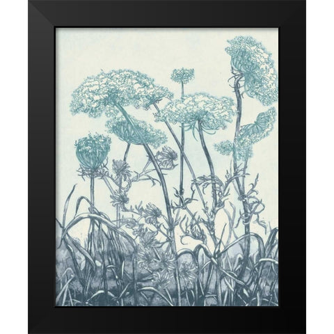 Indigo Fields II Black Modern Wood Framed Art Print by Vision Studio