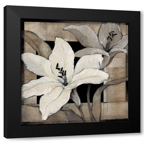 Dramatic Lily Grid I Black Modern Wood Framed Art Print with Double Matting by OToole, Tim