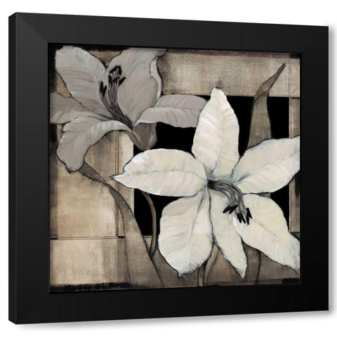 Dramatic Lily Grid II Black Modern Wood Framed Art Print with Double Matting by OToole, Tim