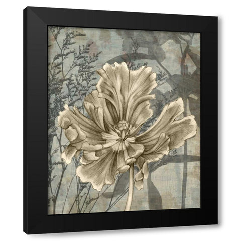 Tulip and Wildflowers II Black Modern Wood Framed Art Print with Double Matting by Goldberger, Jennifer