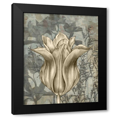 Tulip and Wildflowers III Black Modern Wood Framed Art Print with Double Matting by Goldberger, Jennifer