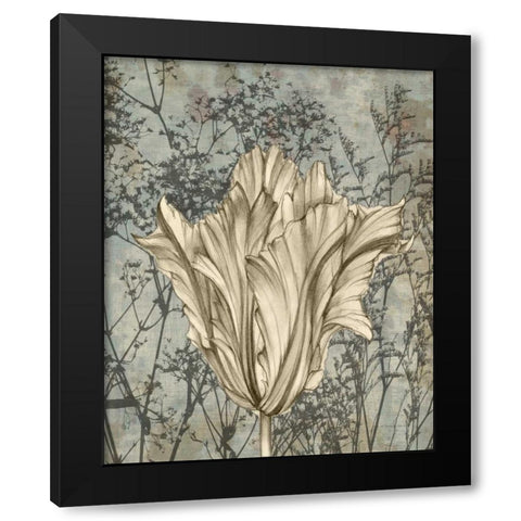 Tulip and Wildflowers V Black Modern Wood Framed Art Print with Double Matting by Goldberger, Jennifer
