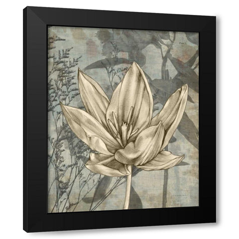 Tulip and Wildflowers VI Black Modern Wood Framed Art Print with Double Matting by Goldberger, Jennifer