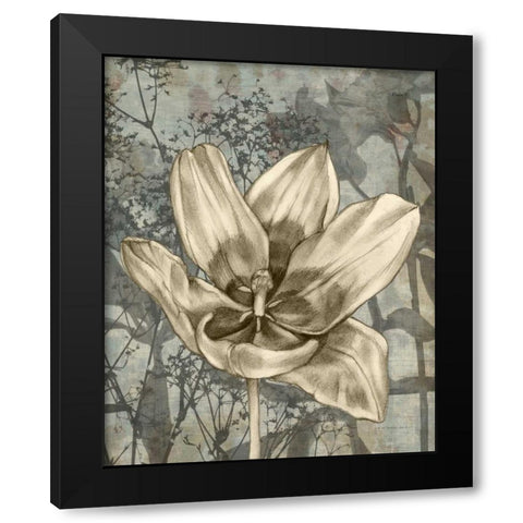 Tulip and Wildflowers VIII Black Modern Wood Framed Art Print by Goldberger, Jennifer